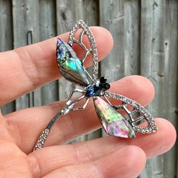 Natural Corlorful Abalone Dragonfly Brooch Dragonfly Brooch Dragonfly Pin - Picture 6 of 11
